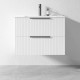 3D-2W 750x450x550mm White Wall Hung Plywood Vanity with Ceramic Basin